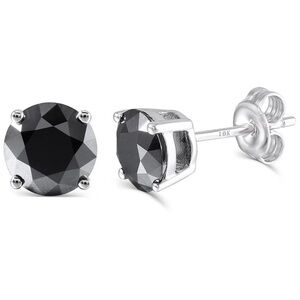 10k Black Diamond 1 Carat Earrings